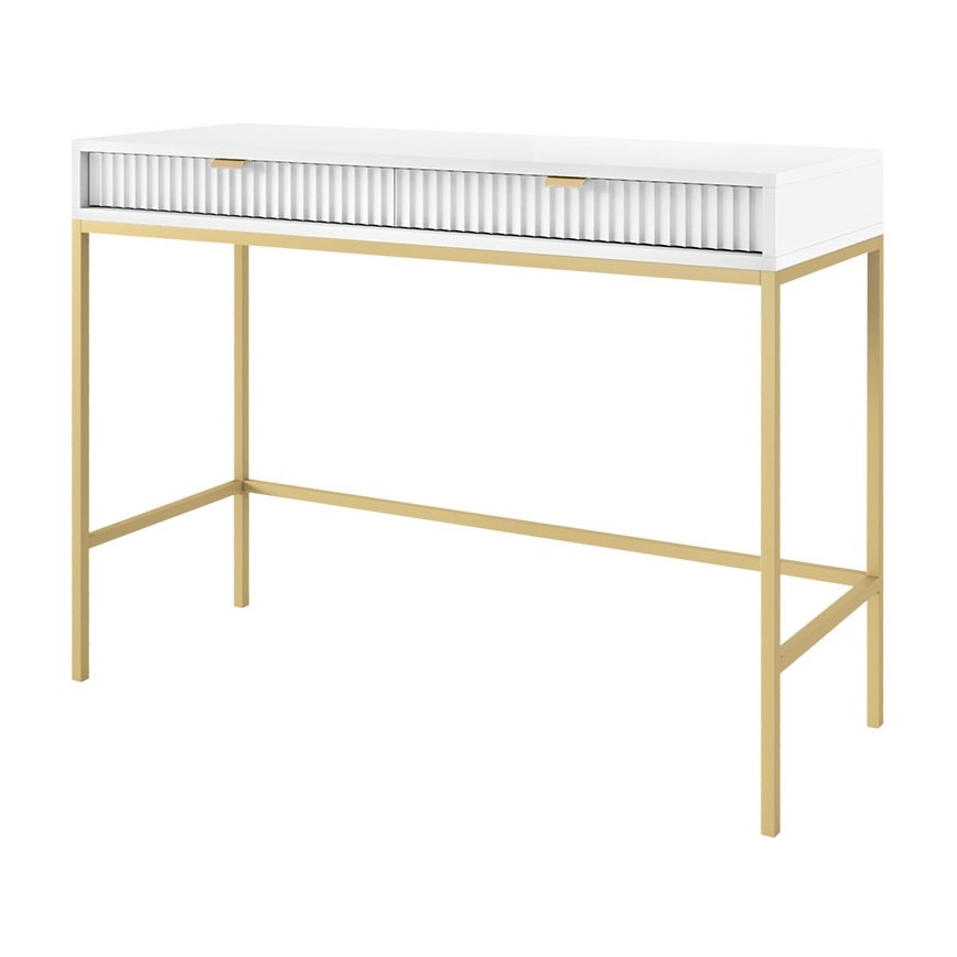 Table d'appoint NOVA 77x104 cm blanc/doré