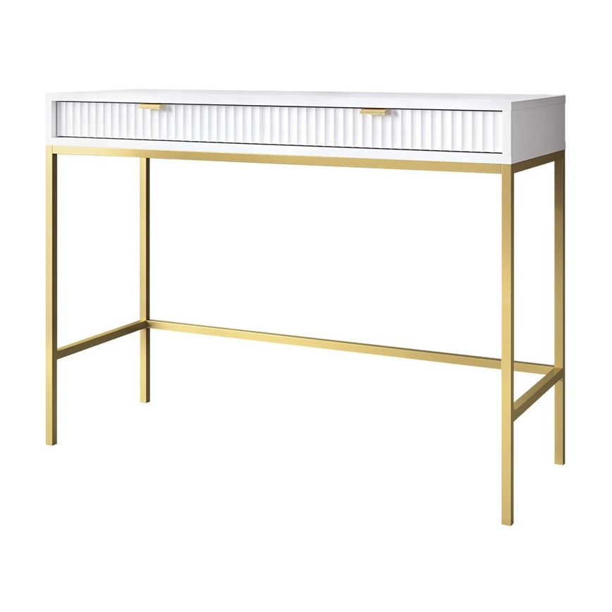 Table d'appoint NOVA 77x104 cm blanc/doré