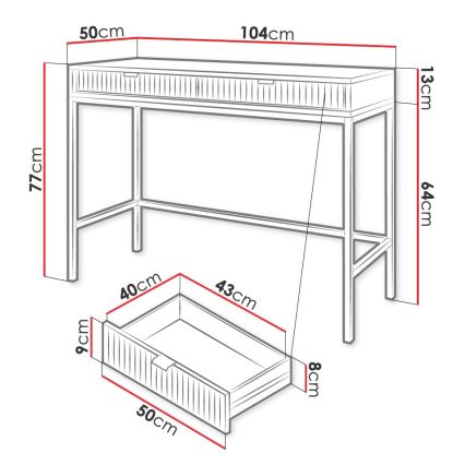 Table d'appoint NOVA 77x104 cm blanc/doré