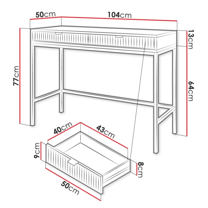 Table d'appoint NOVA 77x104 cm blanc/doré