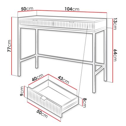 Table d'appoint NOVA 77x104 cm blanc/noir