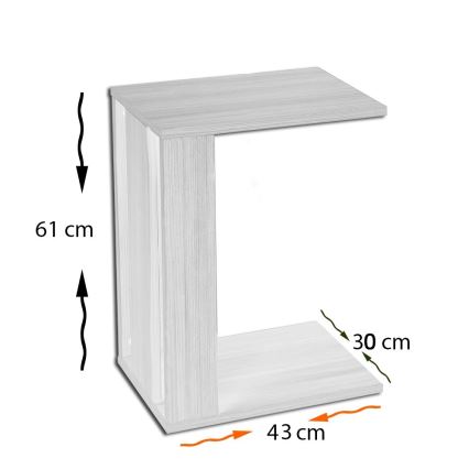 Table d'appoint PASIFIC 61x43 cm blanc
