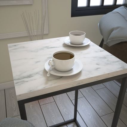 Table d'appoint PURE 62x35 cm blanc/noir
