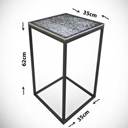Table d'appoint PURE 62x35 cm blanc/noir