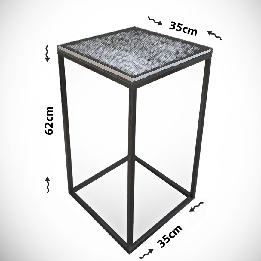 Table d'appoint PURE 62x35 cm blanc/noir