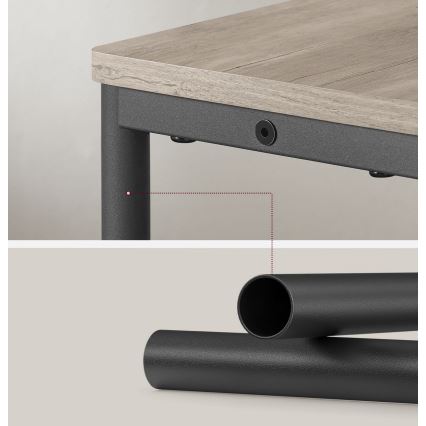 Table d'appoint ROD avec prise électrique intégrée et ports USB, brun/noir