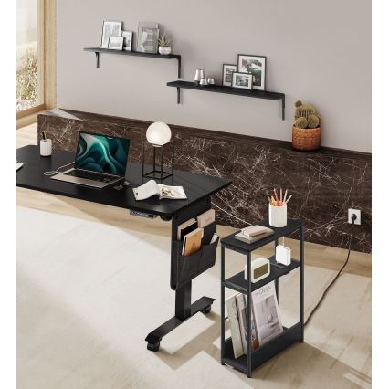 Table d'appoint ROD noire avec prise électrique intégrée et ports USB