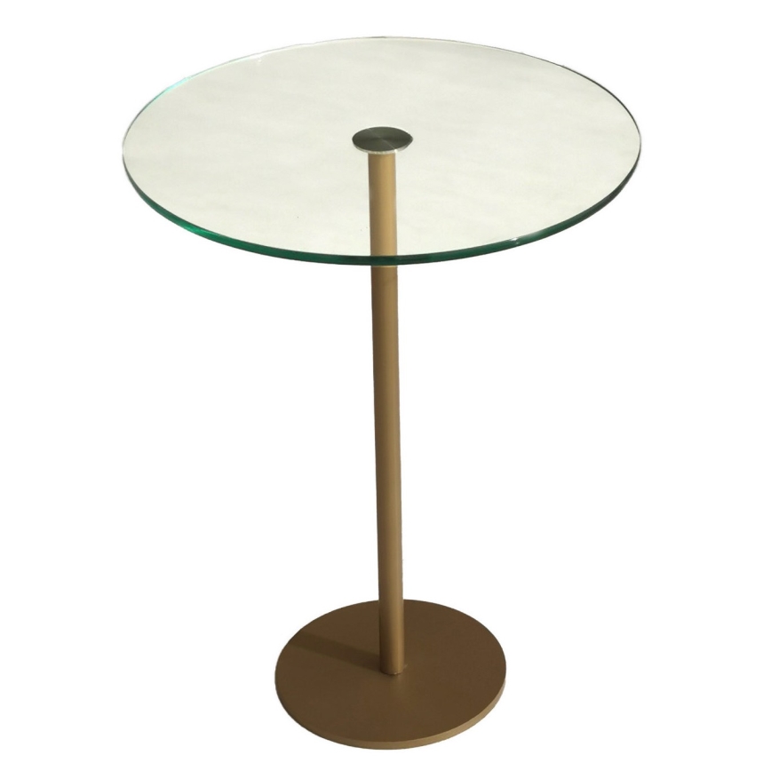 Table d'appoint SOCIAL 50x40 cm doré/transparent