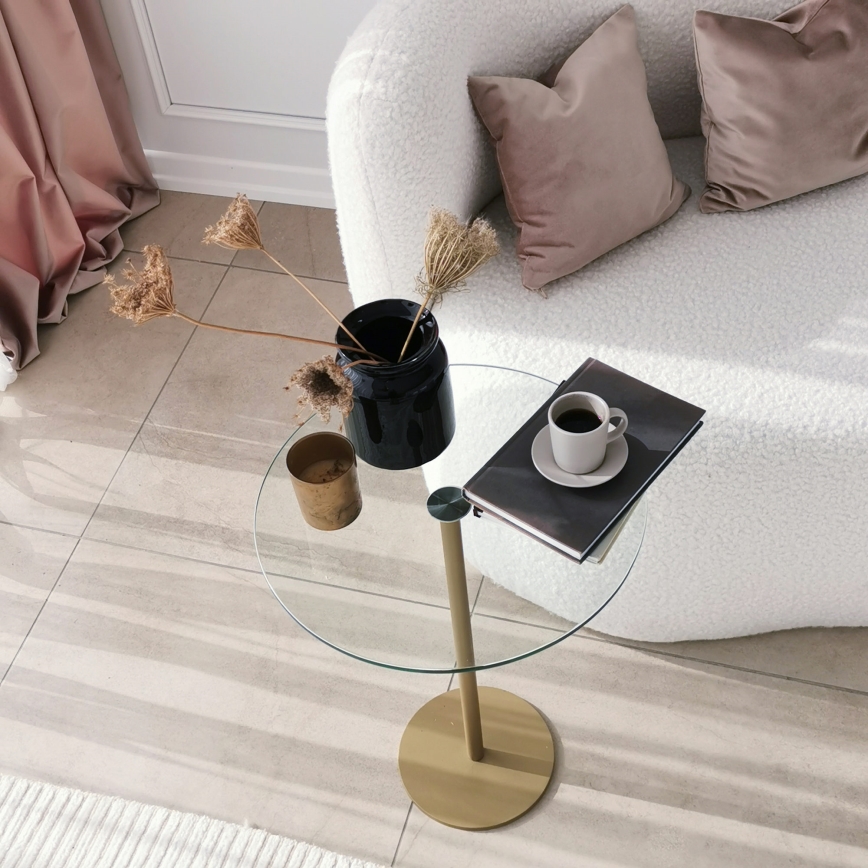 Table d'appoint SOCIAL 50x40 cm doré/transparent