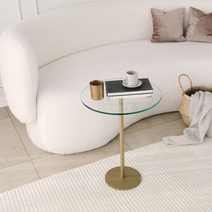 Table d'appoint SOCIAL 50x40 cm doré/transparent