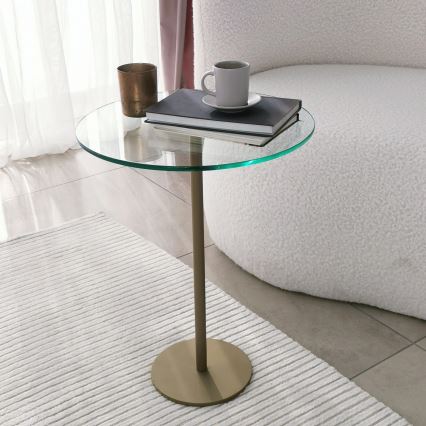 Table d'appoint SOCIAL 50x40 cm doré/transparent