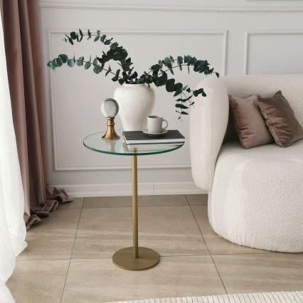 Table d'appoint SOCIAL 50x40 cm doré/transparent