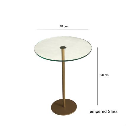 Table d'appoint SOCIAL 50x40 cm doré/transparent