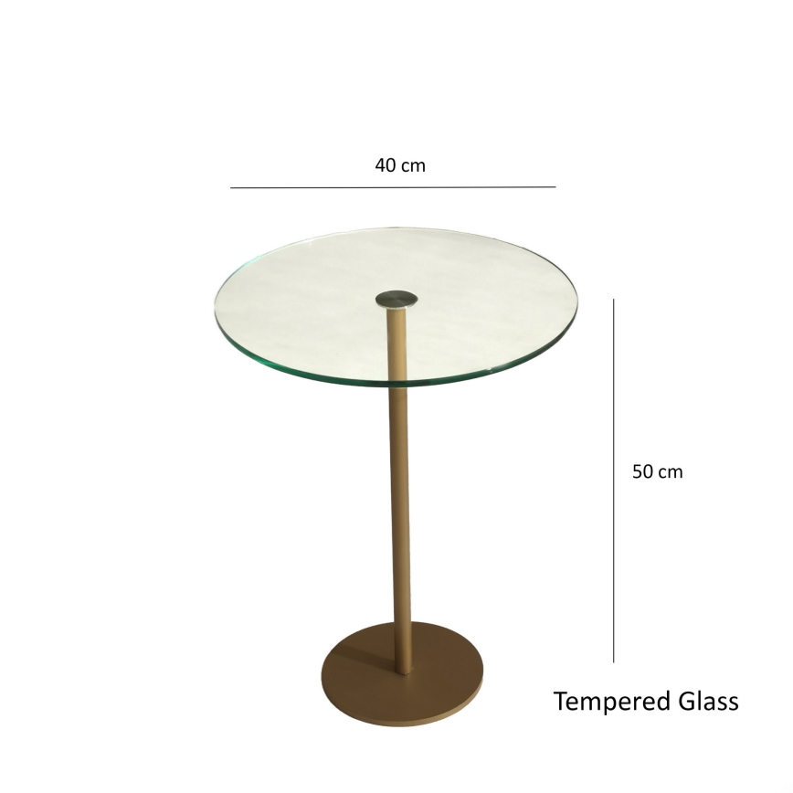 Table d'appoint SOCIAL 50x40 cm doré/transparent