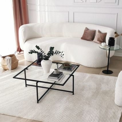 Table d'appoint SOCIAL 50x40 cm noir/transparent