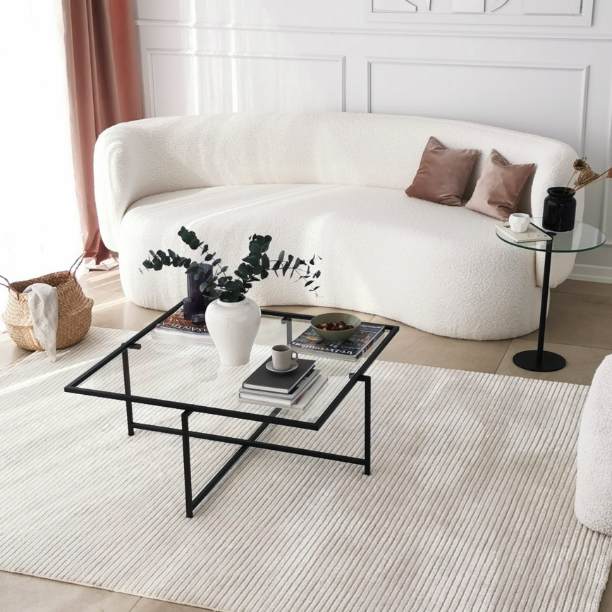 Table d'appoint SOCIAL 50x40 cm noir/transparent