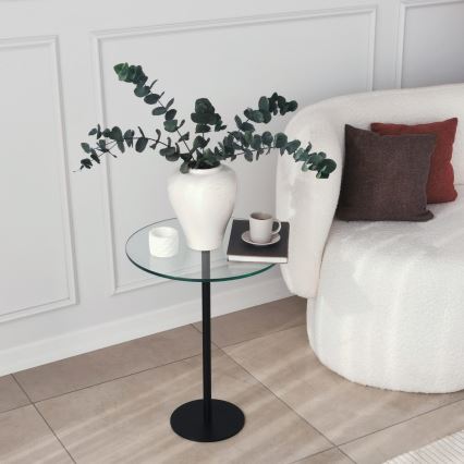 Table d'appoint SOCIAL 50x40 cm noir/transparent