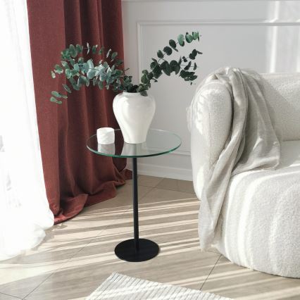 Table d'appoint SOCIAL 50x40 cm noir/transparent