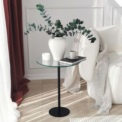 Table d'appoint SOCIAL 50x40 cm noir/transparent