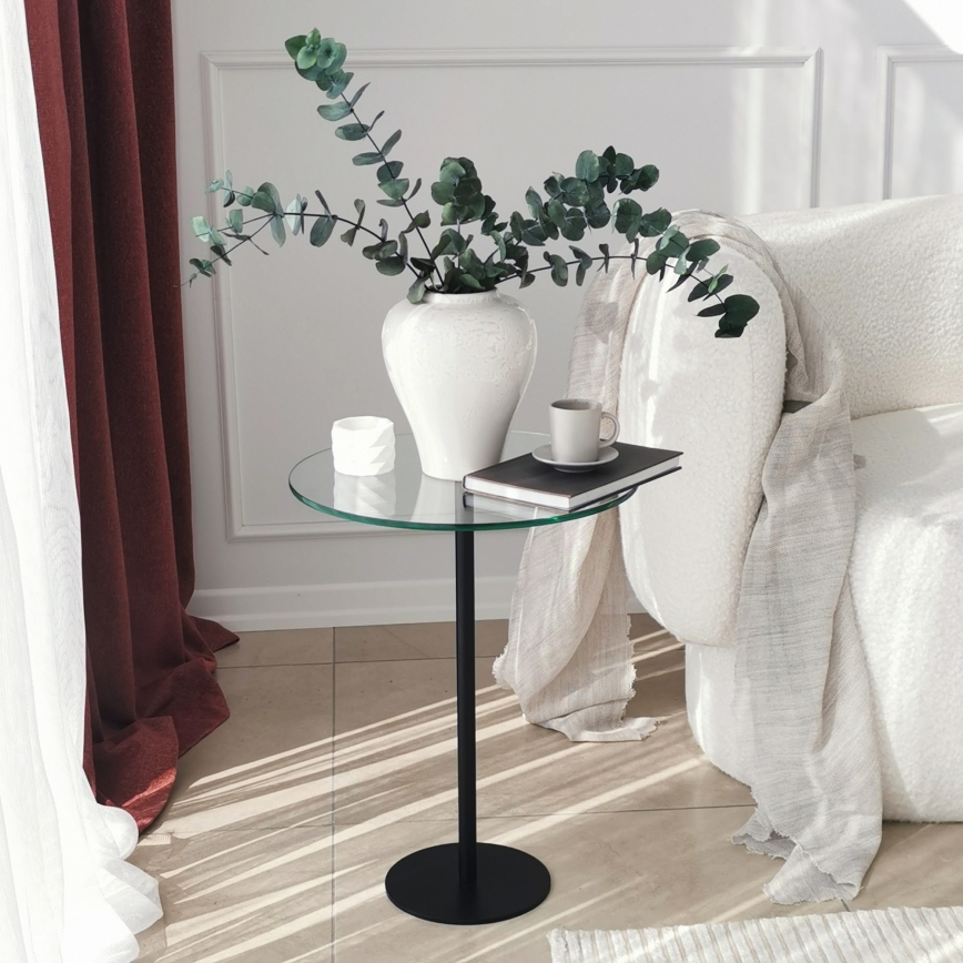 Table d'appoint SOCIAL 50x40 cm noir/transparent