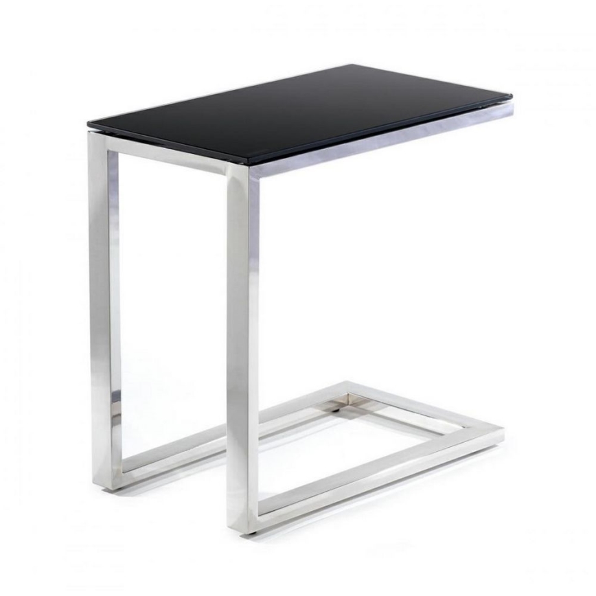 Table d'appoint STIVAR 30x50 cm chrome brillant/noir