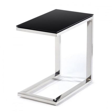 Table d'appoint STIVAR 30x50 cm chrome brillant/noir