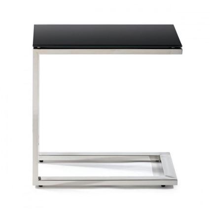 Table d'appoint STIVAR 30x50 cm chrome brillant/noir