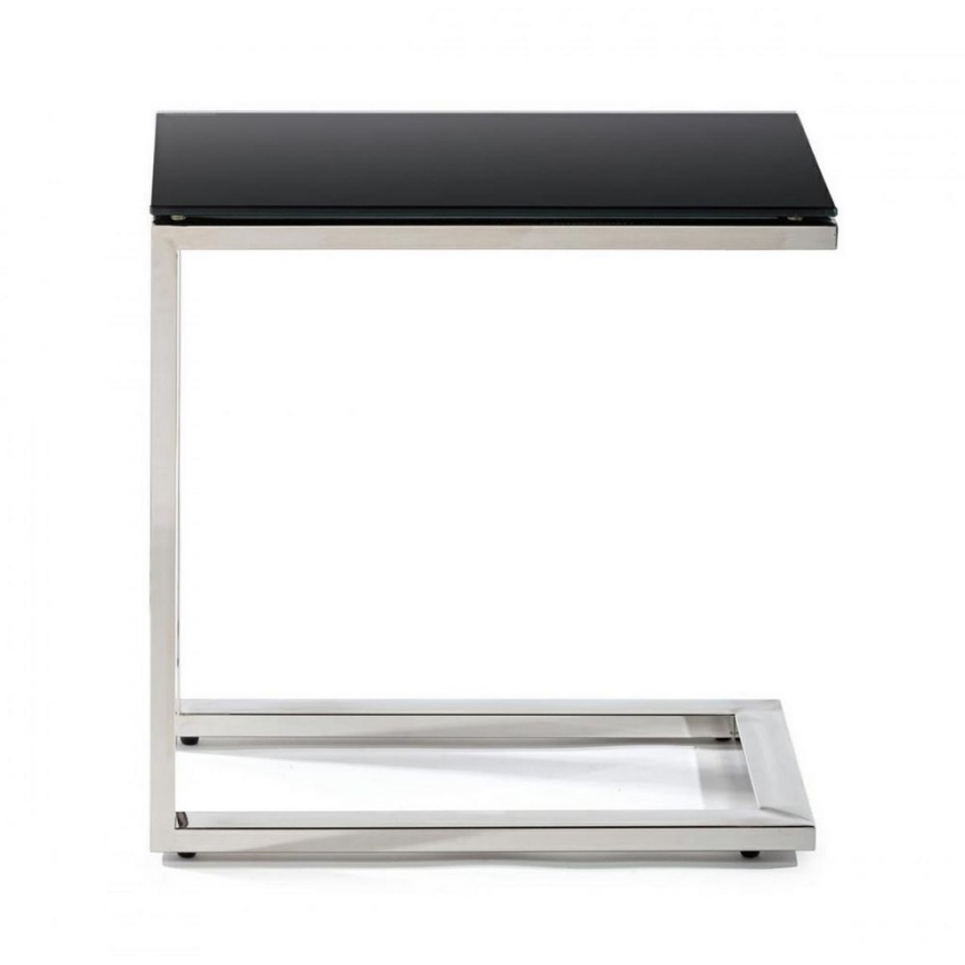 Table d'appoint STIVAR 30x50 cm chrome brillant/noir