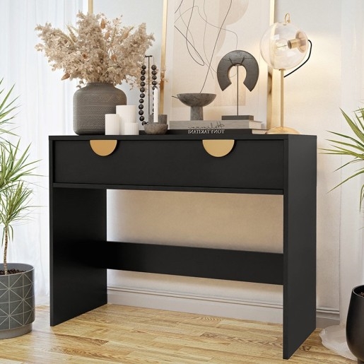 Table d'appoint VUNOTIS 78x100 cm noir