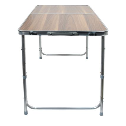 Table de camping pliable marron/chromé