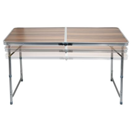 Table de camping pliable marron/chromé