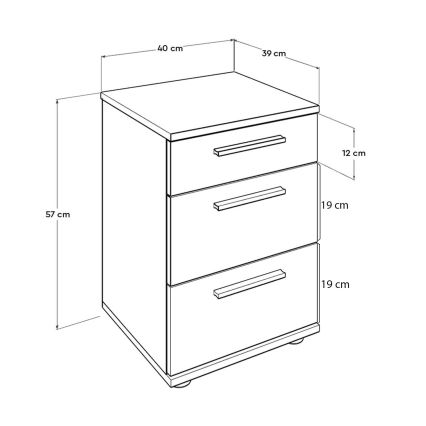 Table de chevet 57x40 cm blanc