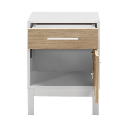 Table de chevet 60x45 cm blanc/marron