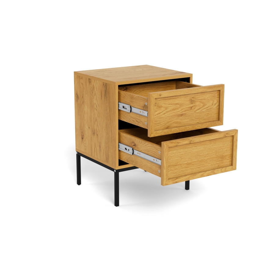 Table de chevet ALIN 46x40 cm, marron clair