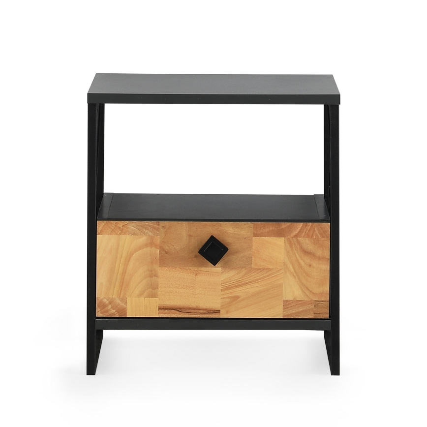 Table de chevet ALTUNIZADE 50x45 cm noir/marron