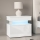 Table de chevet avec éclairage LED GLOSSA 55x51 cm blanc/blanc laqué