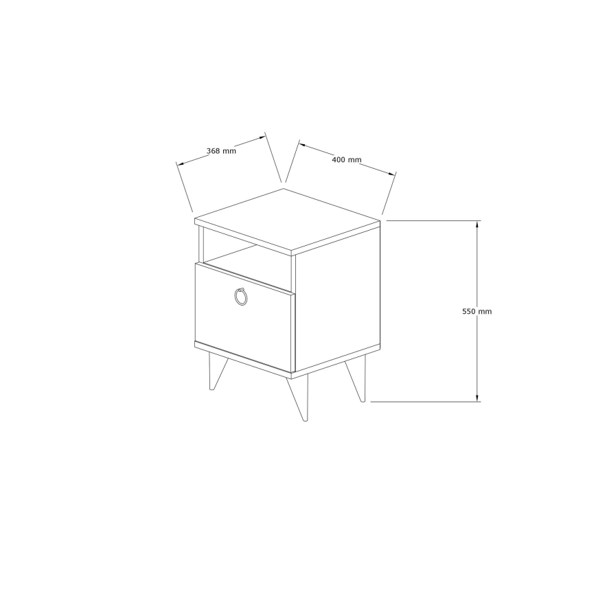 Table de chevet BARLO 50x40 cm blanche