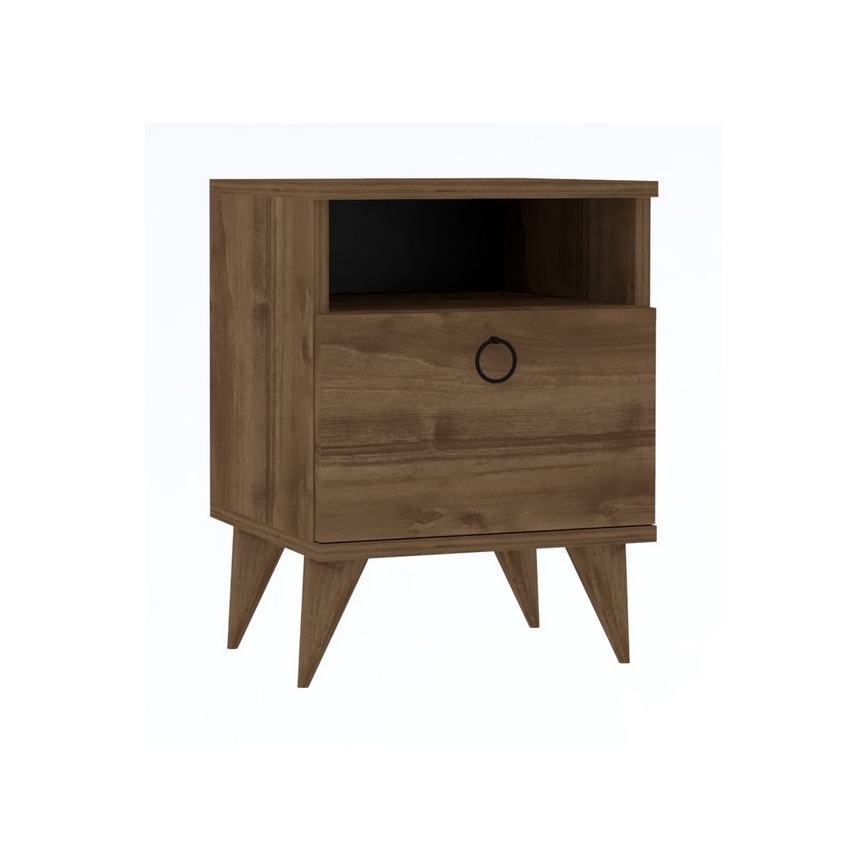 Table de chevet BARLO 50x40 cm marron