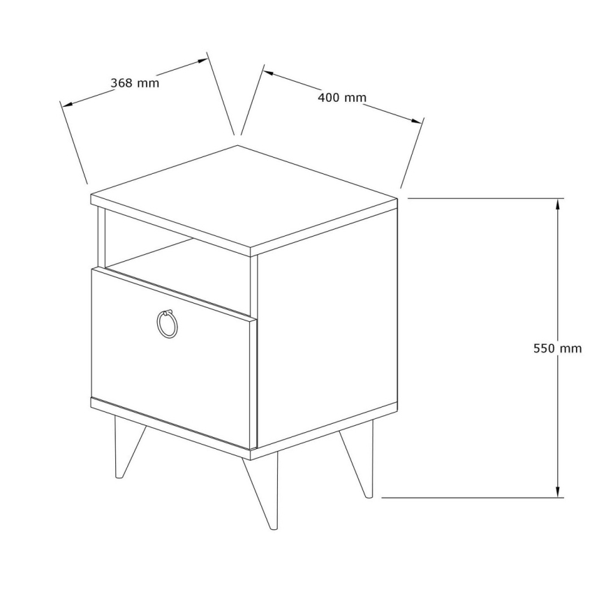 Table de chevet BARLO 50x40 cm marron