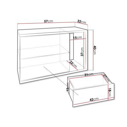 Table de chevet BECE 40x57 cm blanc