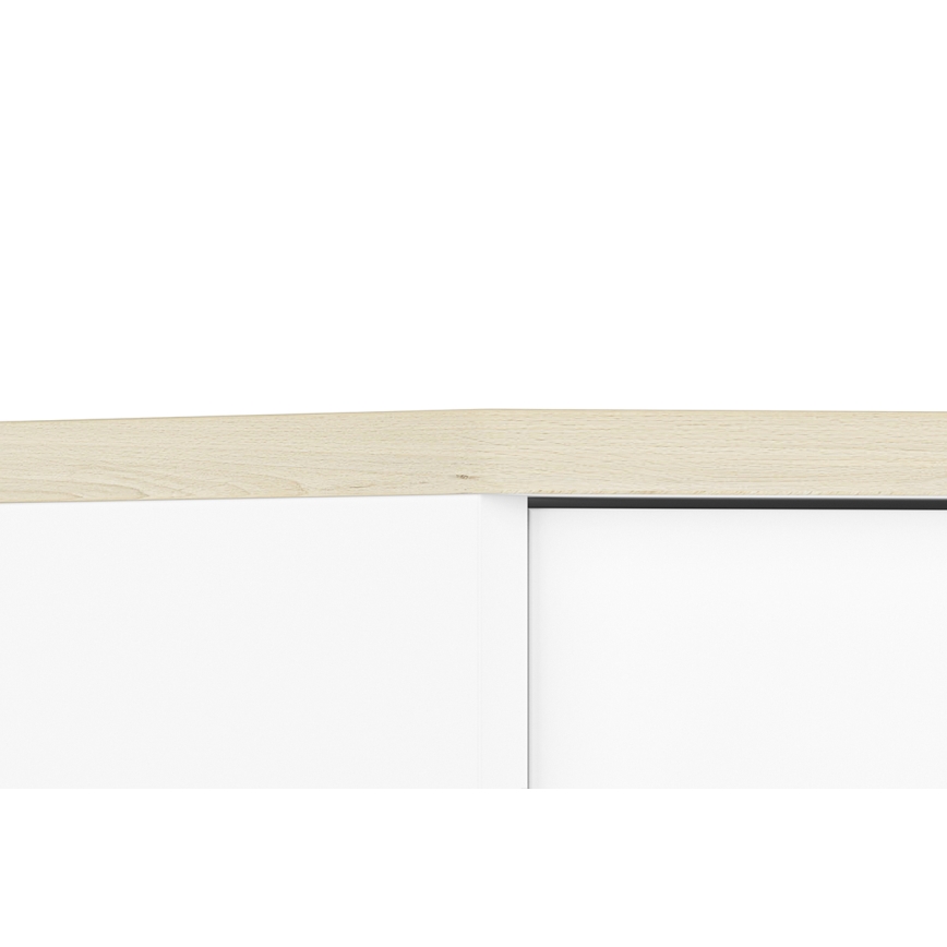 Table de chevet BUBO 58x69 cm blanc/hêtre clair