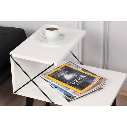 Table de chevet CROSS 55x50 cm blanche