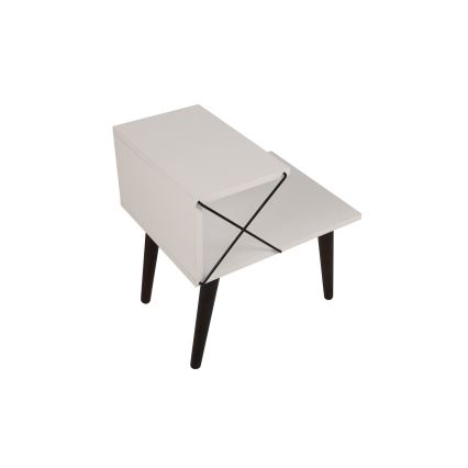 Table de chevet CROSS 55x50 cm blanche