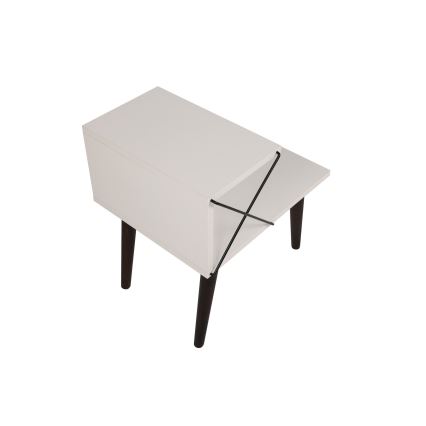 Table de chevet CROSS 55x50 cm blanche