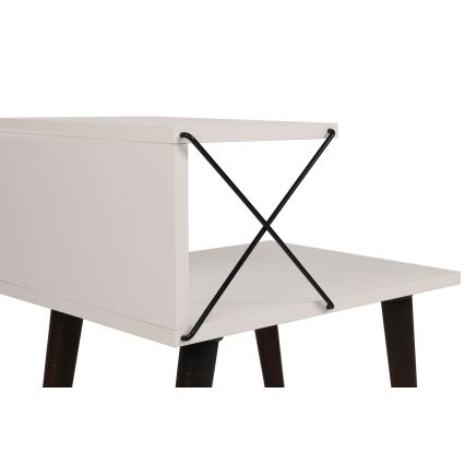 Table de chevet CROSS 55x50 cm blanche