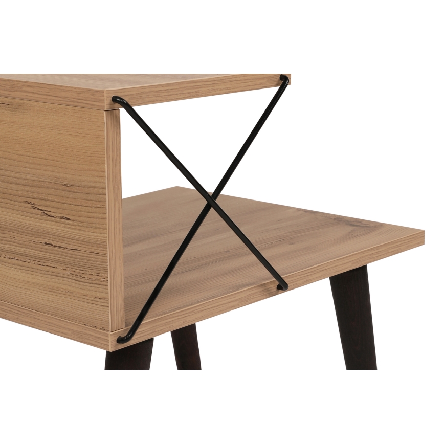 Table de chevet CROSS 55x50 cm marron