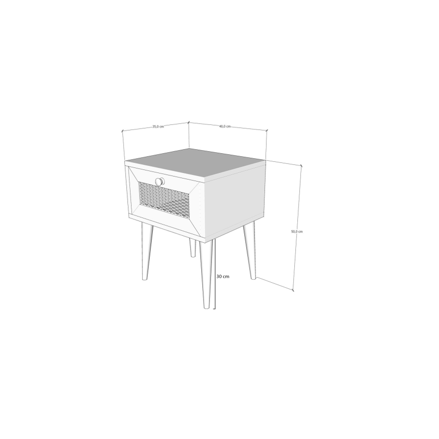 Table de chevet EUROMOS 50x40 cm marron