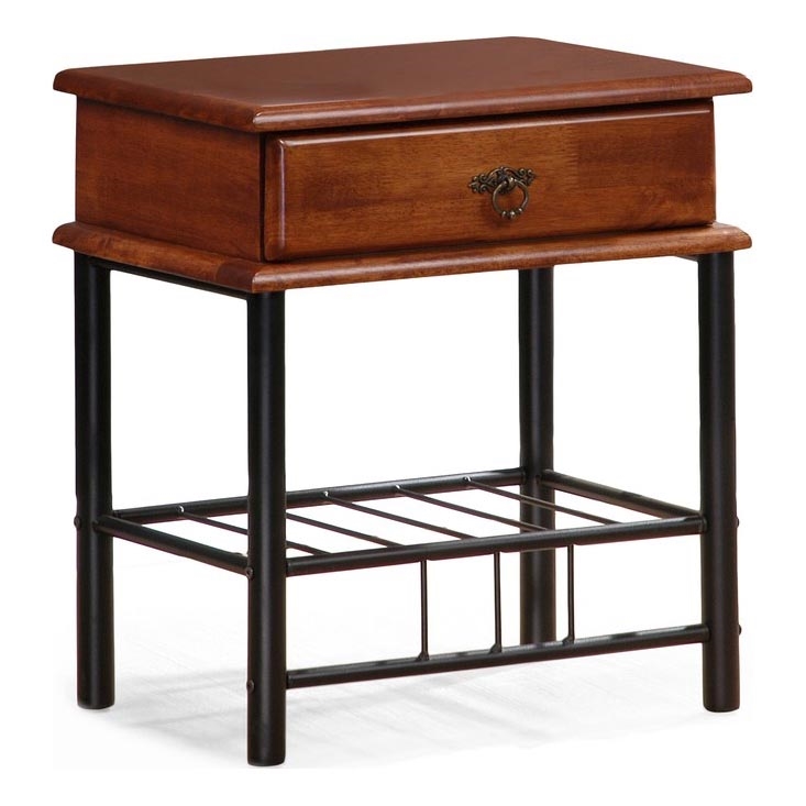 Table de chevet FIONA 55x48 cm marron/noir