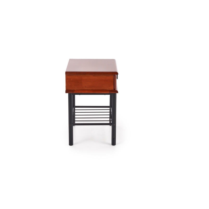 Table de chevet FIONA 55x48 cm marron/noir