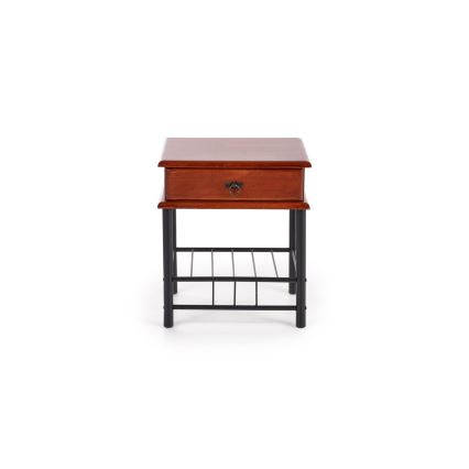 Table de chevet FIONA 55x48 cm marron/noir